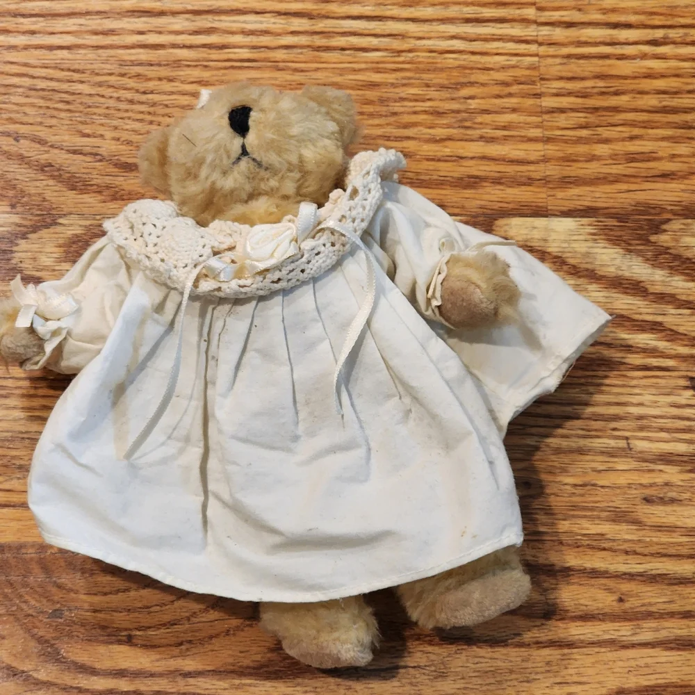 Plush Angel Teddy Bear with Lacy Collar Dress